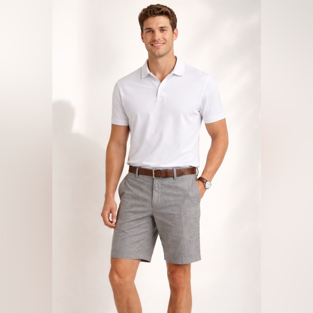 J Crew Club Gray Mens Flat Front Shorts with 9’ Inseam Sz. 32‎ NWT